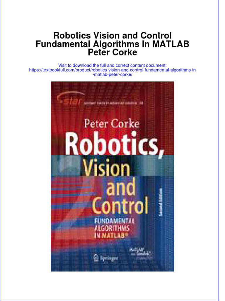 Textbook Robotics Vision and Control Fundamental Algorithms in Matlab ...