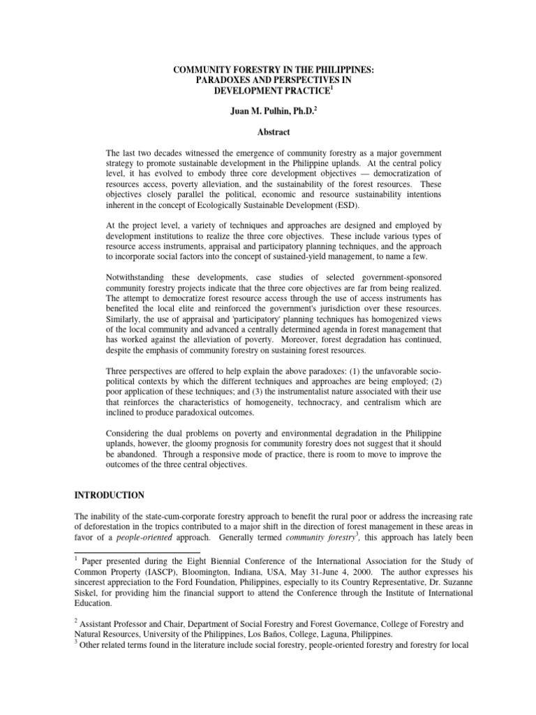 Community Forestry Challenges in the Philippines | PDF | Forestry ...