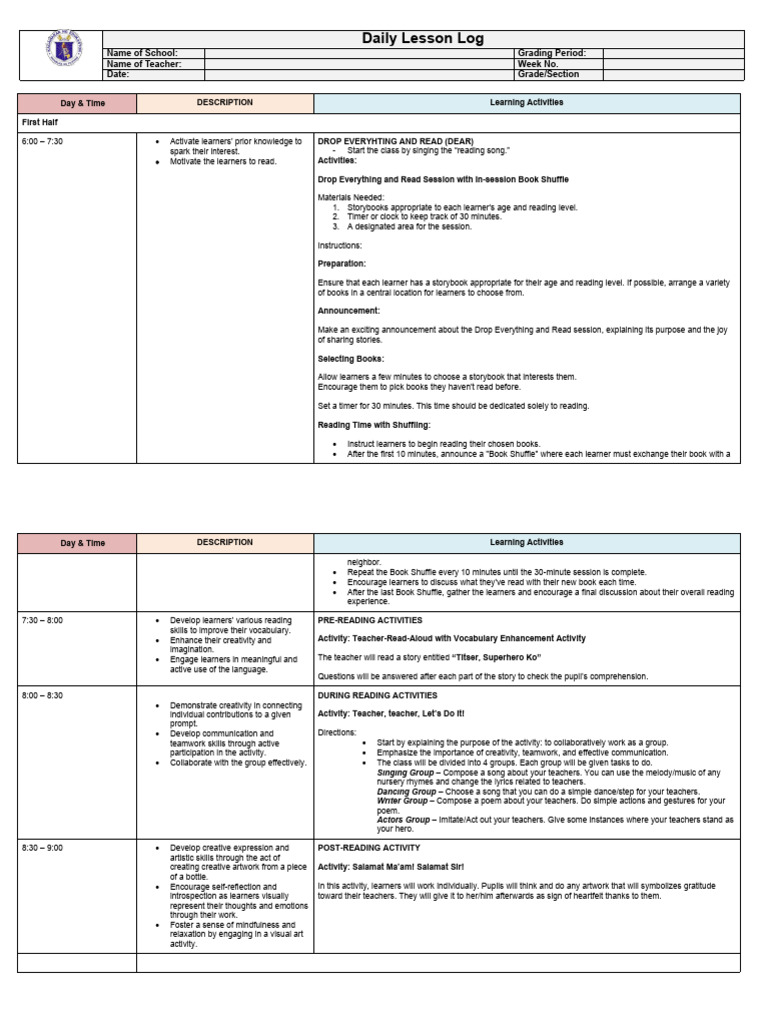 Engaging Daily Lesson Plan for Reading | PDF | Learning | Creativity