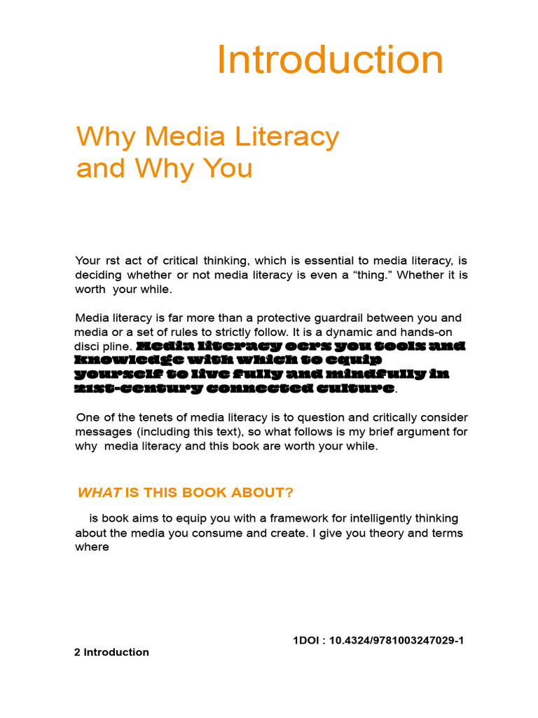 Understanding Media Literacy Essentials | PDF | Mass Media | Reinforcement