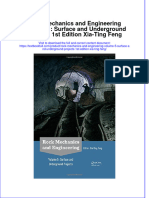 Download textbook Rock Mechanics And Engineering Volume 5 Surface And Underground Projects 1St Edition Xia Ting Feng ebook all chapter pdf 