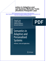 Download pdf Semantics In Adaptive And Personalised Systems Methods Tools And Applications Pasquale Lops ebook full chapter 