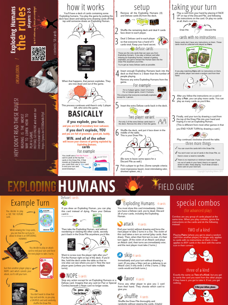 Exploding Humans Game Rules | PDF | Playing Cards | Games Of Mental Skill