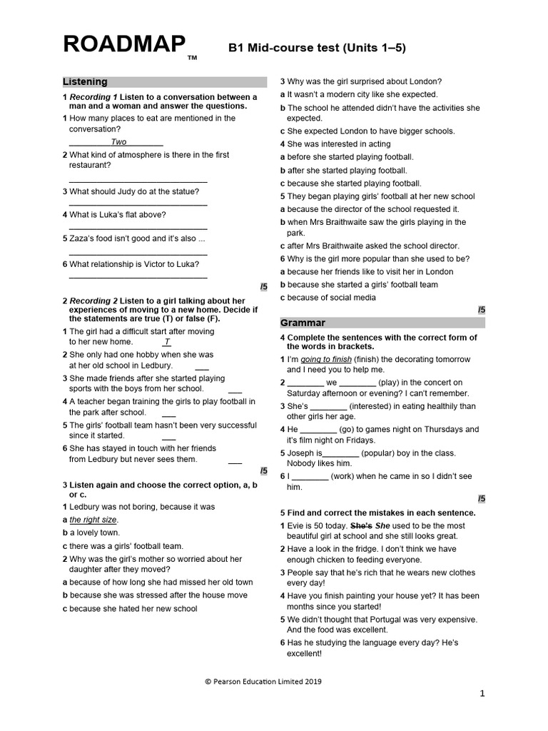 Mid-Course Test (Word) | PDF
