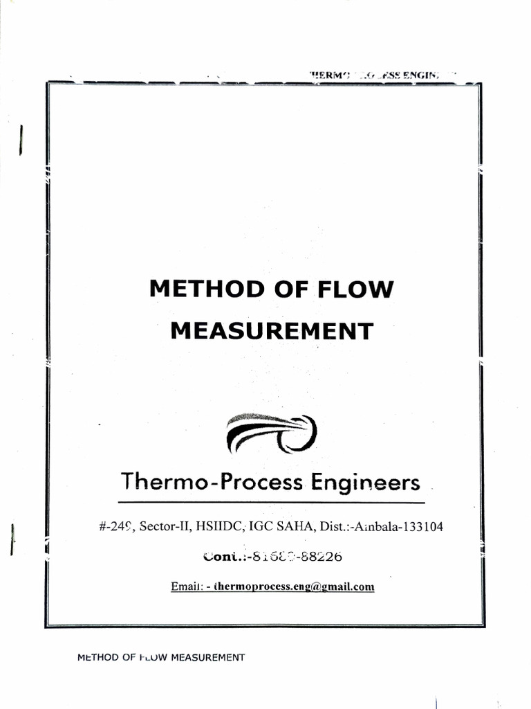 Flow Measurement Techniques Overview | PDF | Soft Matter | Chemical ...