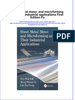 Textbook Sheet Metal Meso and Microforming and Their Industrial Applications First Edition Fu Ebook All Chapter PDF