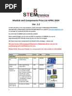 STEMTronics Module and Components Price ListVer1.2