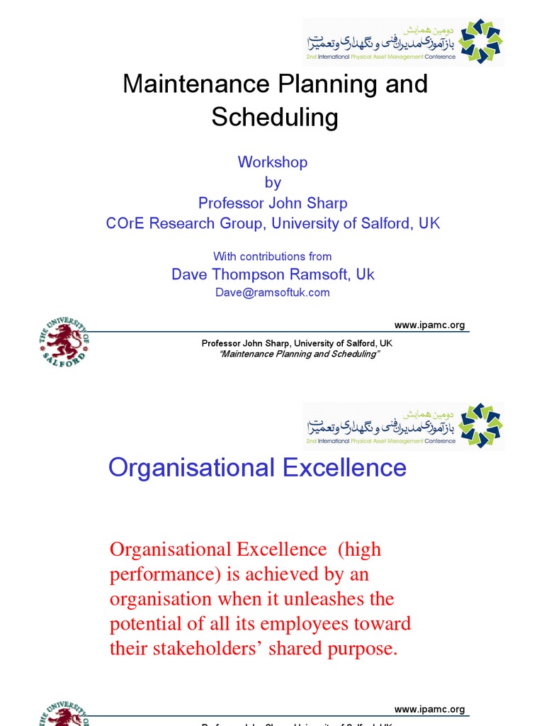 Maintenance Planning and Scheduling Guide | PDF | Scheduling (Computing ...