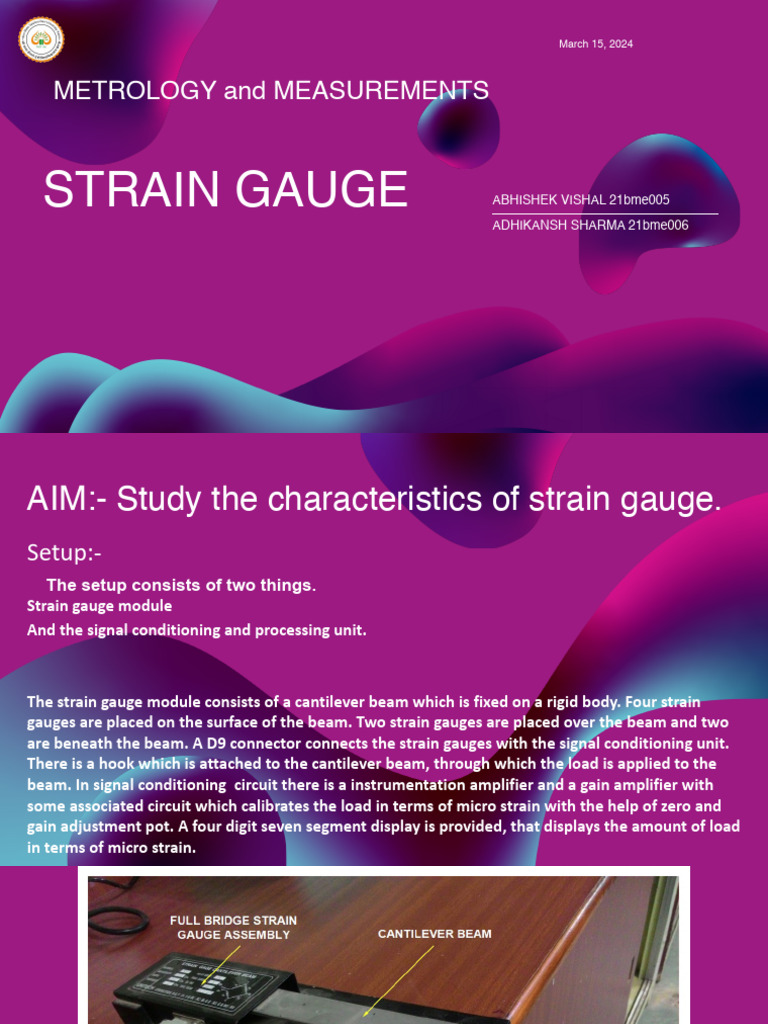 Strain Gauge Characteristics Study | PDF | Voltage | Bridge