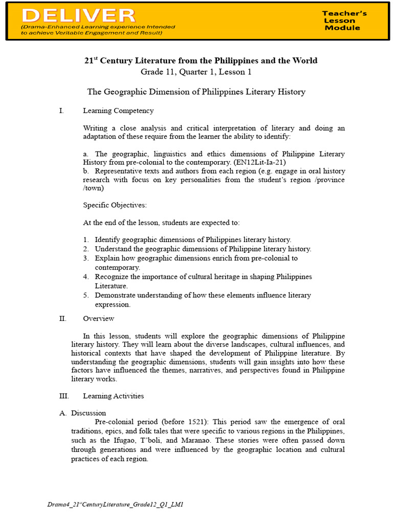 Lesson Module Gem 1 | PDF | Philippines | Geography