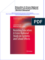 PDF Resisting Education A Cross National Study On Systems and School Effects Jannick Demanet Ebook Full Chapter