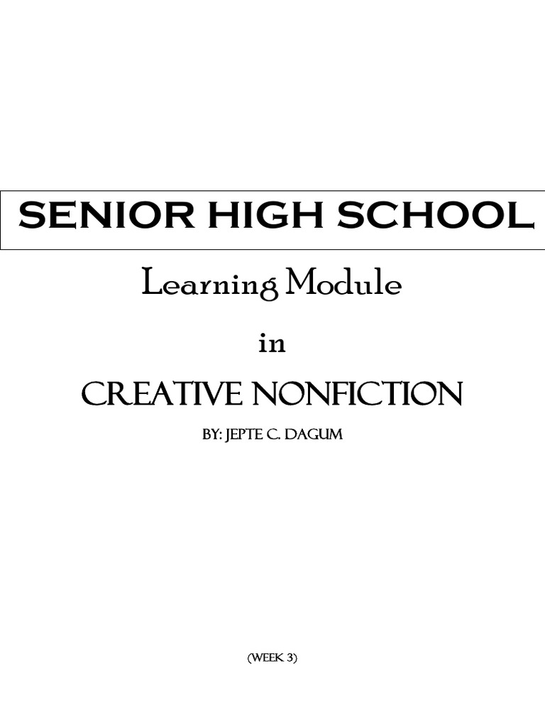 Lesson 03 Creative Non Fiction Pdf Senses Non Fiction
