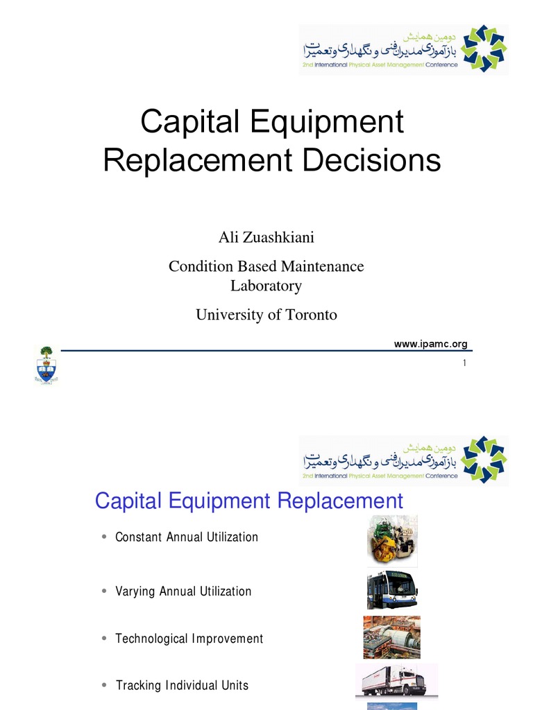 Capital Equipment Replacement Decisions PDF Present Value Discounting