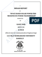 Seminar Report: "Space Based Solar Power and Microwave Power Transmission"