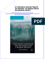 PDF Post Soviet Literature and The Search For A Russian Identity 1St Edition Boris Noordenbos Auth Ebook Full Chapter