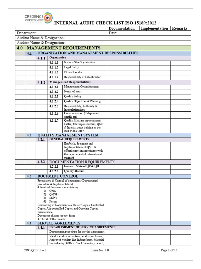 NABL Internal Audit Check List PDF Verification And Validation Audit
