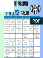 Gym Schedule EastPark