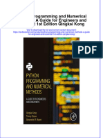 Full Chapter Python Programming and Numerical Methods A Guide For Engineers and Scientist 1St Edition Qingkai Kong PDF