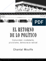 Mouffe - El Retorno de Lo Político. Chantal Mouffe Cap 5