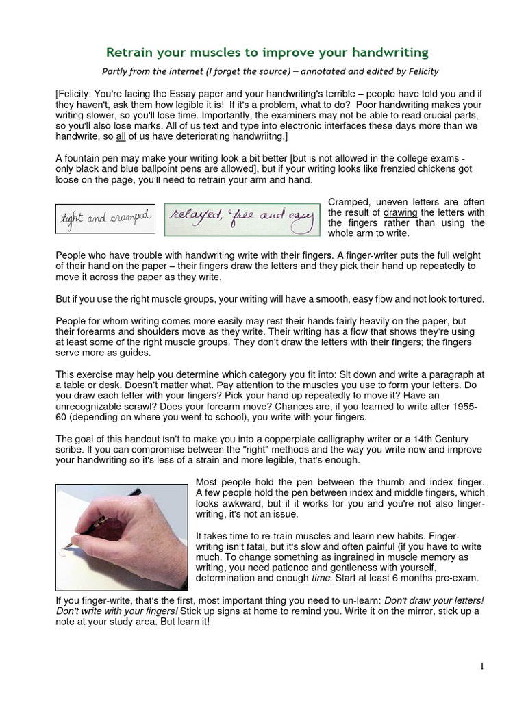 Improve Handwriting with Arm Movement | PDF | Hand | Arm