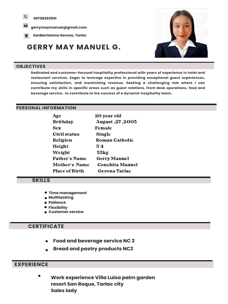 Simple Professional CV Resume (1) | PDF