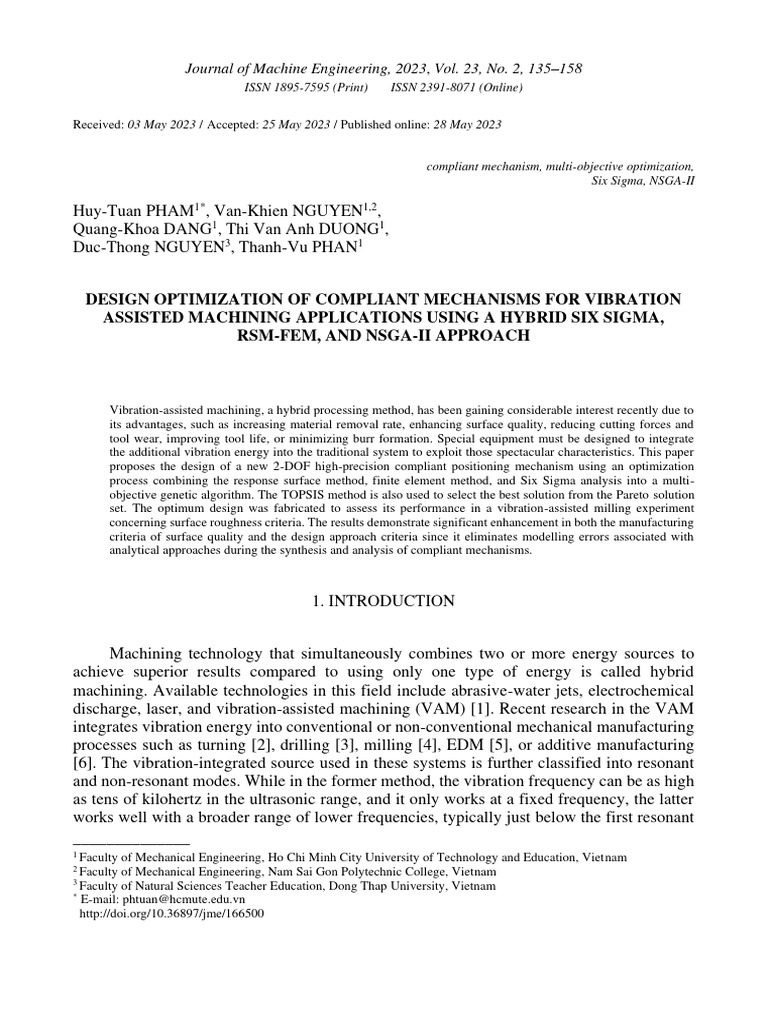 Compliant Mechanism Design for VAM | PDF | Mathematical Optimization ...