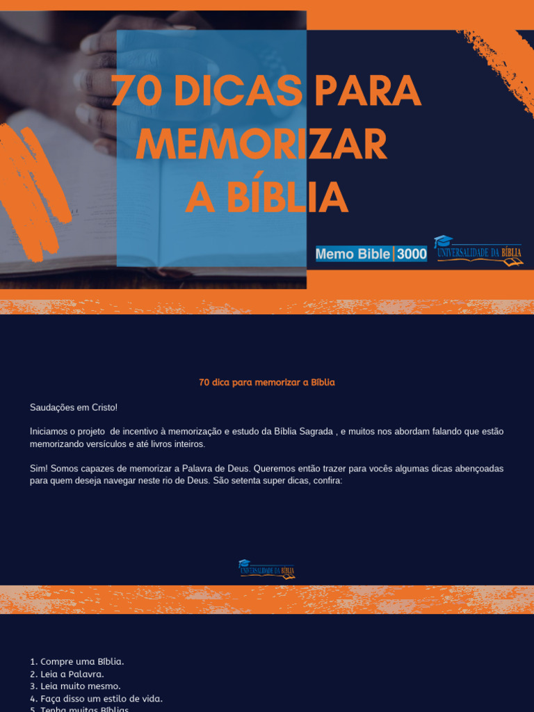 Dicas para Memorizar a Bíblia | PDF | Bíblia