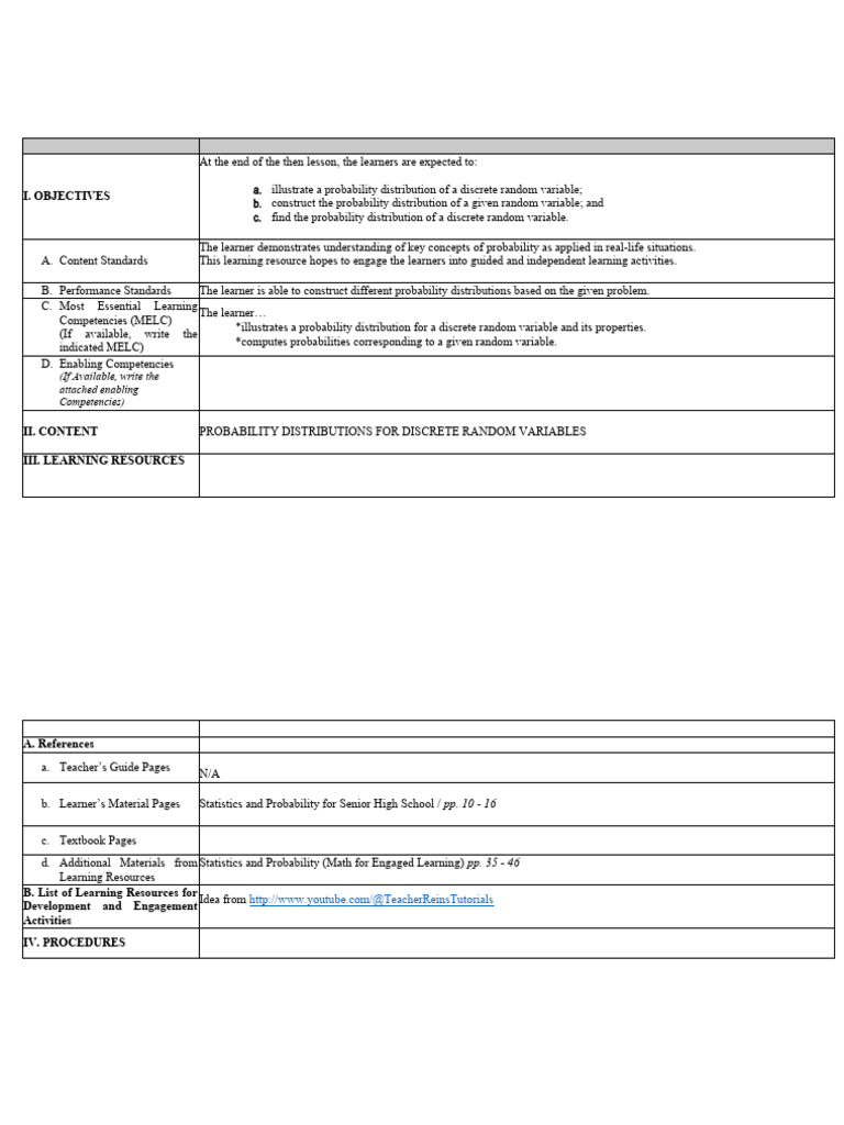 Discrete Random Variable Probability Guide | PDF | Probability ...