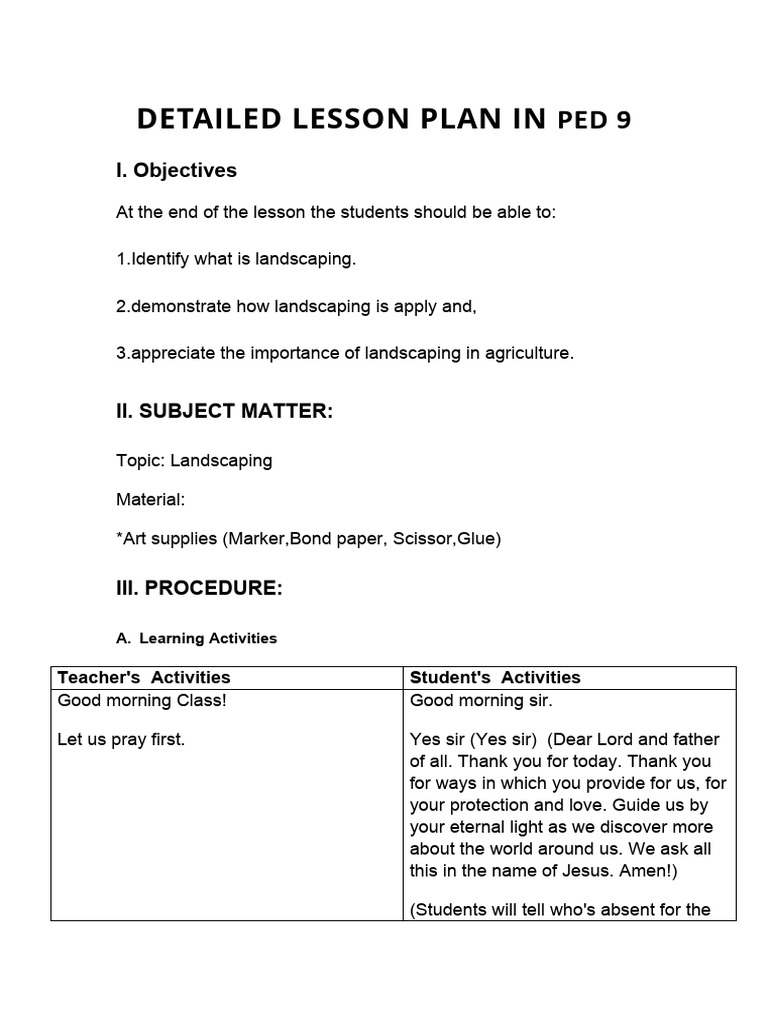 Detailed - Lesson - Plan - in - Ped 9 - 2C | Download Free PDF | Lesson ...
