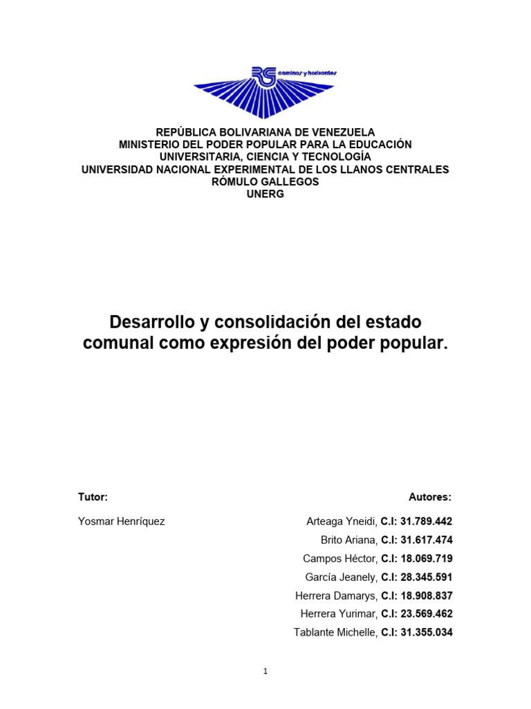 Estado Comunal en Venezuela: Poder Popular | PDF | Democracia ...