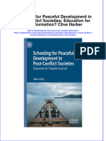 PDF Schooling For Peaceful Development in Post Conflict Societies Education For Transformation Clive Harber Ebook Full Chapter