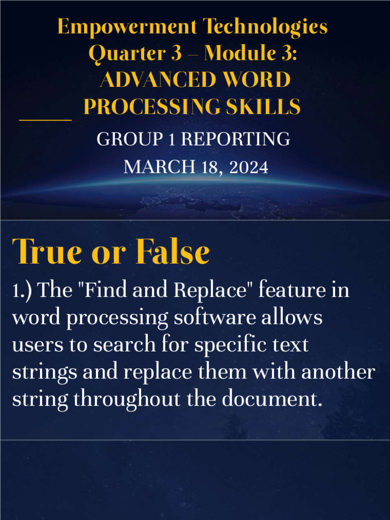 Advanced Word Processing Skills Guide | PDF | Microsoft Word | Word ...