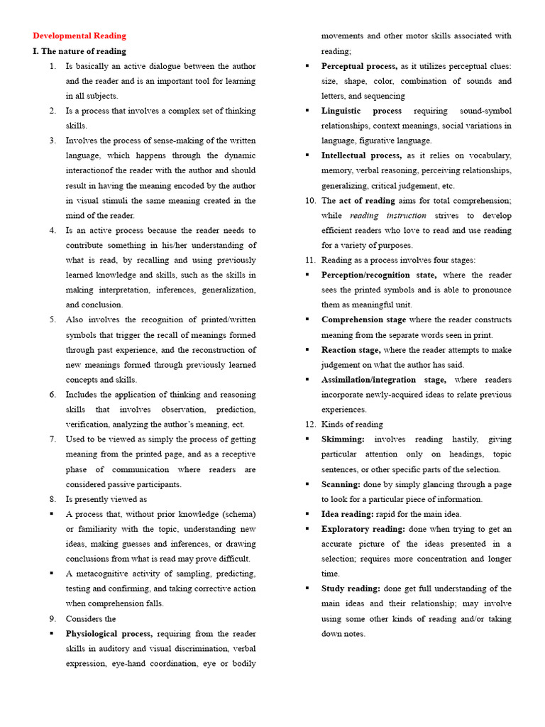 Understanding Developmental Reading | PDF | Reading Comprehension ...
