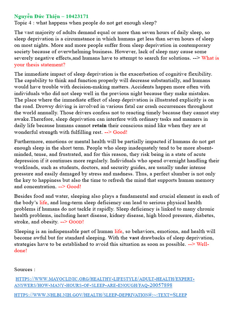 Topic 4 | PDF | Sleep Deprivation | Sleep