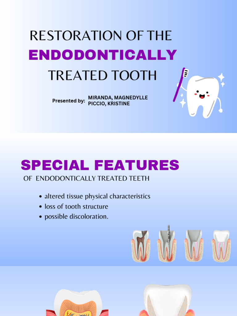 Endodontic Restoration Techniques | PDF | Periodontology | Human Tooth
