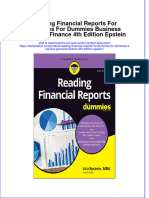Download full chapter Reading Financial Reports For Dummies For Dummies Business Personal Finance 4Th Edition Epstein pdf docx