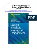Textbook Quantum Metrology Imaging and Communication 1St Edition David S Simon Ebook All Chapter PDF