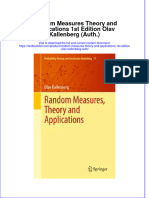 Download textbook Random Measures Theory And Applications 1St Edition Olav Kallenberg Auth ebook all chapter pdf 