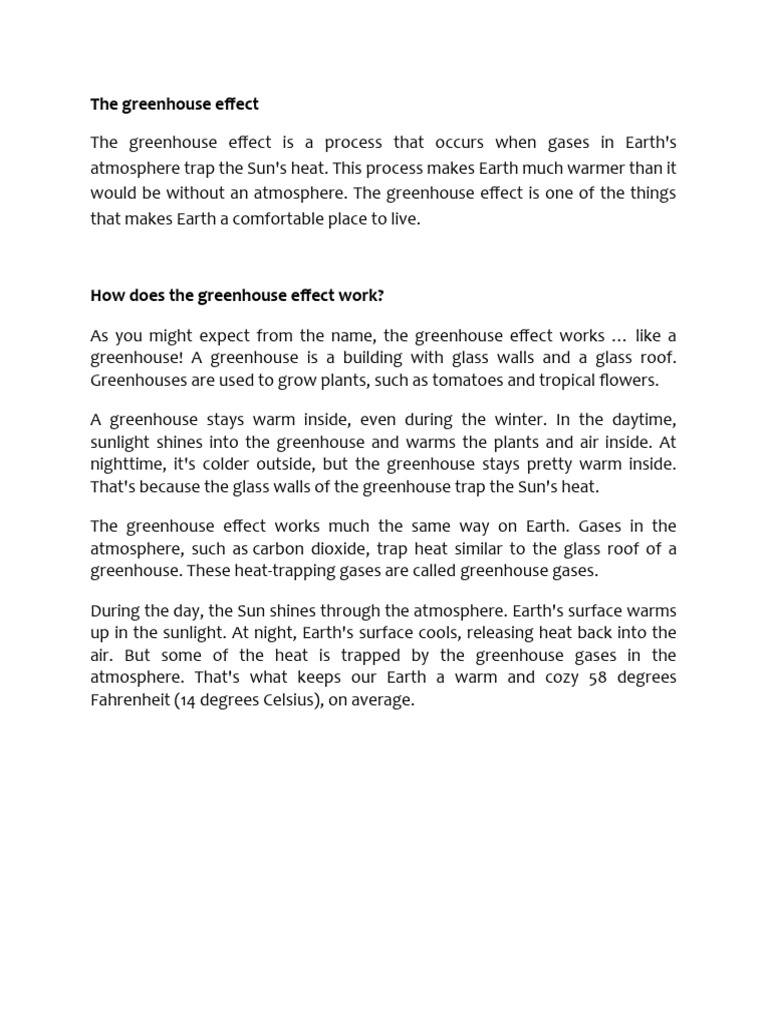 The Greenhouse Effect | PDF | Greenhouse Effect | Greenhouse Gas