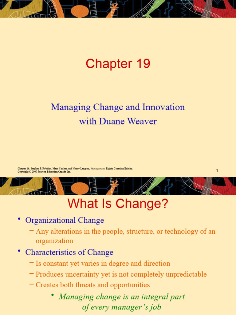 Chapter 19 MANAGING CHANGE AND INNOVATION | PDF | Stress (Biology ...