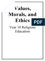 7 Year 10 RE Values Morals and Ethics Booklet
