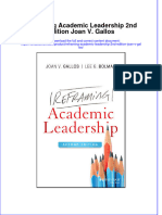 Full Chapter Reframing Academic Leadership 2Nd Edition Joan V Gallos PDF
