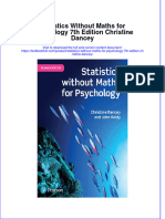 Download pdf Statistics Without Maths For Psychology 7Th Edition Christine Dancey ebook full chapter 