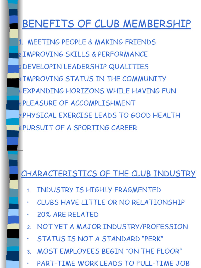 Benefits of Club Membership Explained | PDF