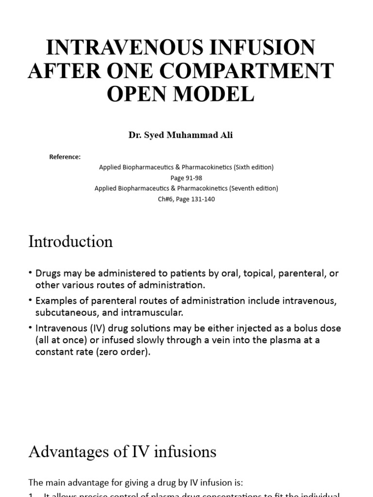 IV Infusion in Pharmacokinetics | PDF | Pharmacokinetics | Intravenous ...
