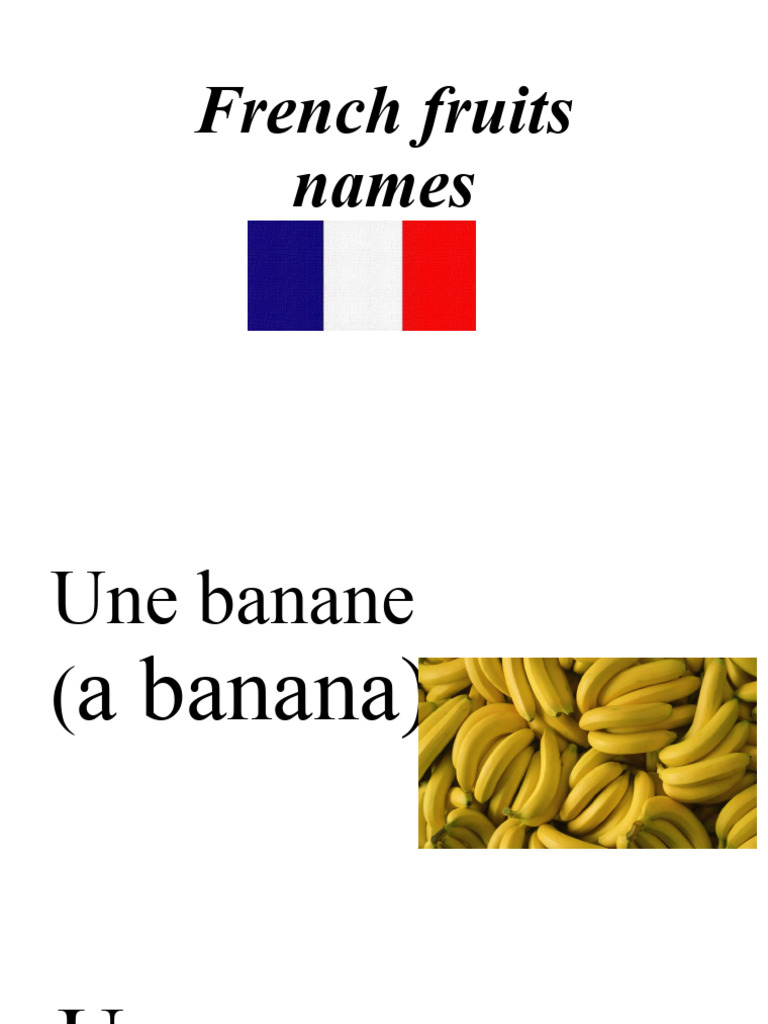 French Fruits Names PDF