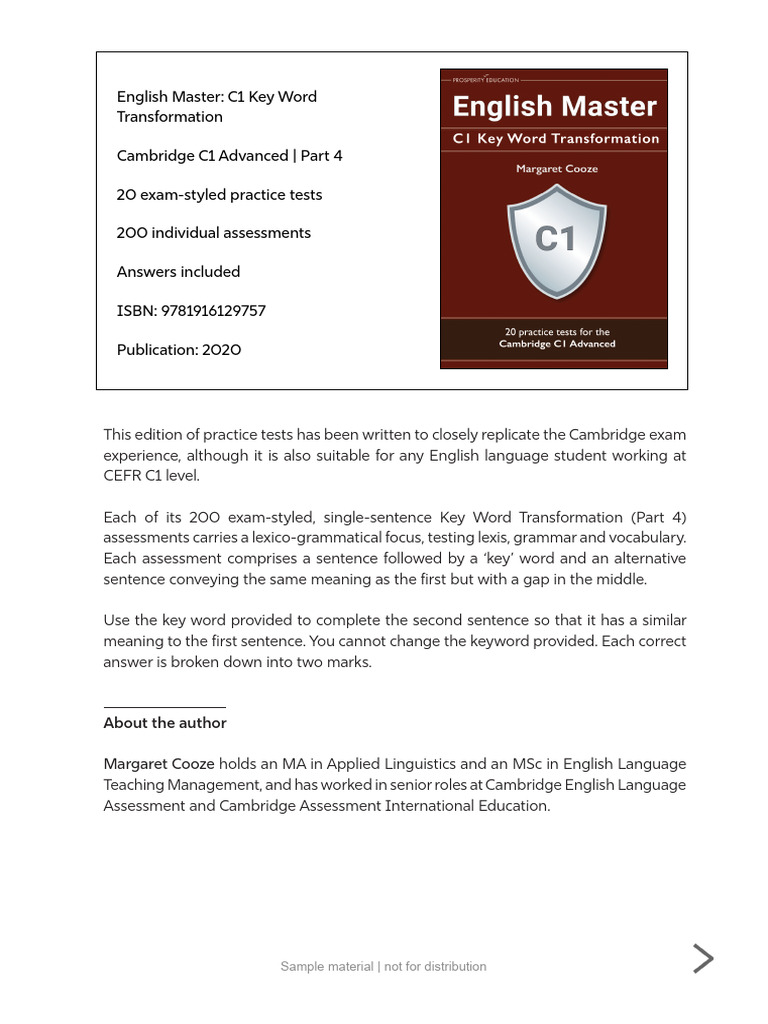C1 Key Word Transformation Practice Tests | PDF | Linguistics | Human ...