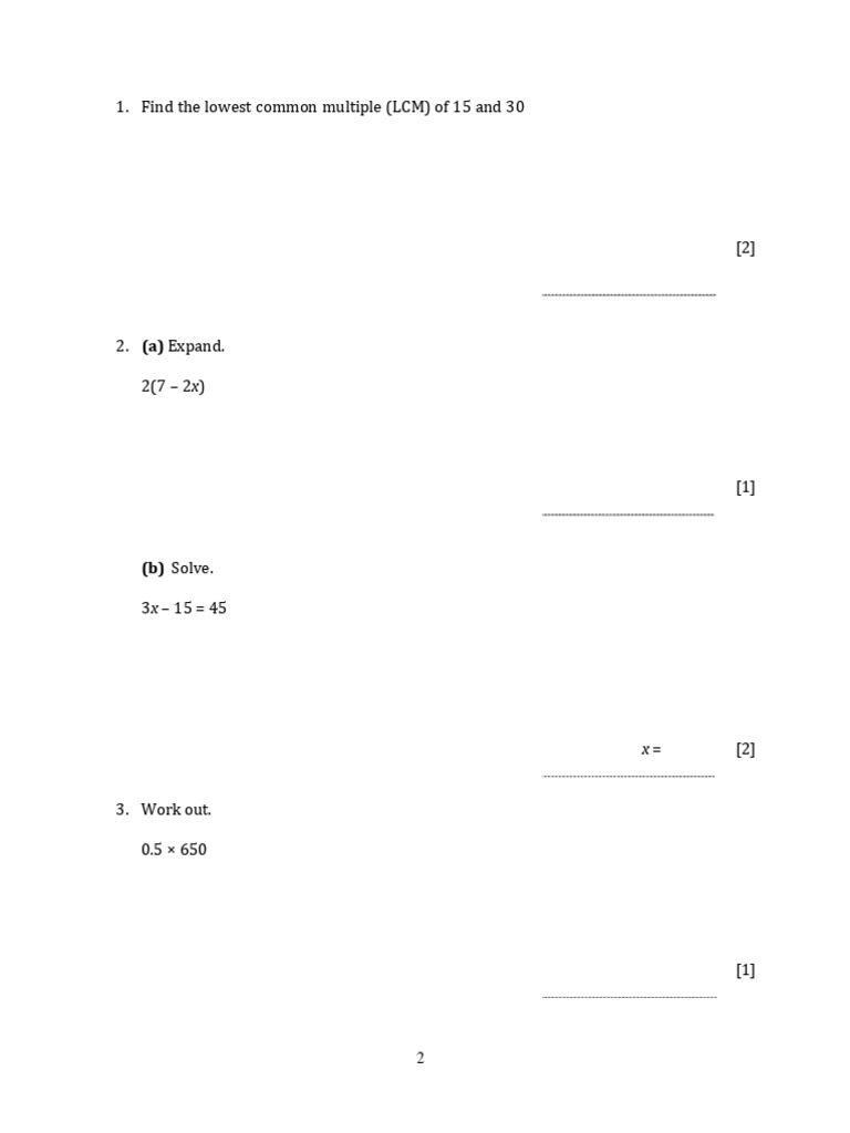 Revision Paper | PDF | Elementary Mathematics | Arithmetic