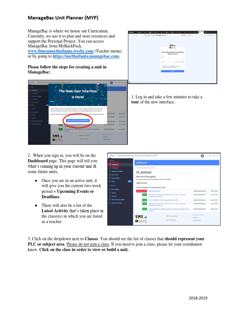 2018-2019 Using Managebac To Create and Edit Units | PDF | Educational ...