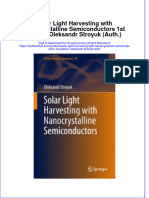 Textbook Solar Light Harvesting With Nanocrystalline Semiconductors 1St Edition Oleksandr Stroyuk Auth Ebook All Chapter PDF